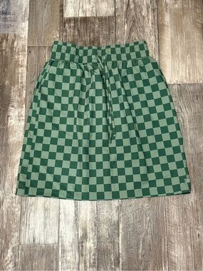 Albion Cher Skirt, Green Check Size Medium Tall